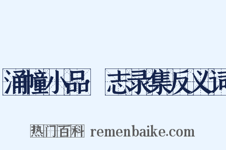 涌幢小品·志录集反义词是什么意思的图片